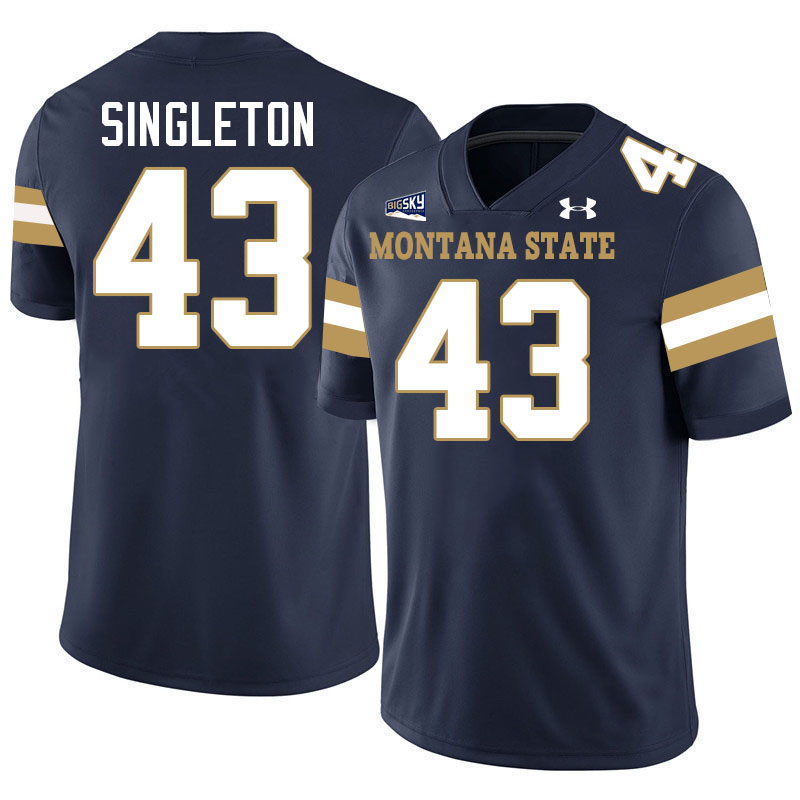 Montana State Bobcats #43 Alex Singleton College Football Jerseys,Uniforms Stitched-Navy
